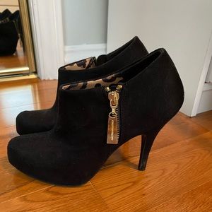 Suede heeled booties